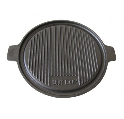 Barbecue vegetable oil ribbed and smooth cast iron double side fry pan