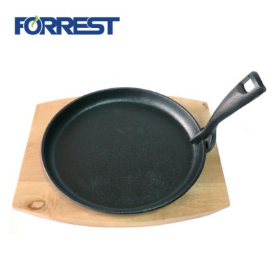 Pre-seasoned cast iron sizzling plate