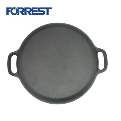 Pre seasoned vegetable oil Dia 35cm Round frying pan cast iron pizza pan