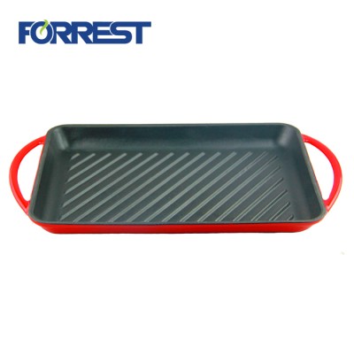 Enameled Cast-Iron Rectangular Grill Pan