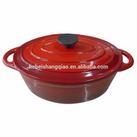 Red Enamel Cast Iron Oval Casserole