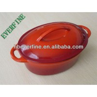 4 Quart Covered Oval Casserole Dish Red Pan