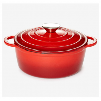 2.8-Qt. Cast Iron Casserole Dish, Red